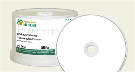 Falcon White Thermal, Medical Grade CD-Rs