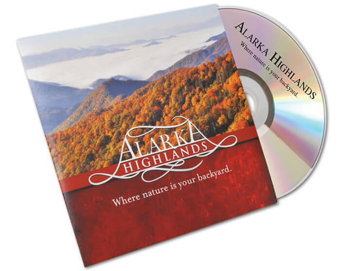Alarka Highlands custom DVD jacket and printed disc