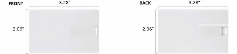 Business Card USB Drive dimensions and impressions area