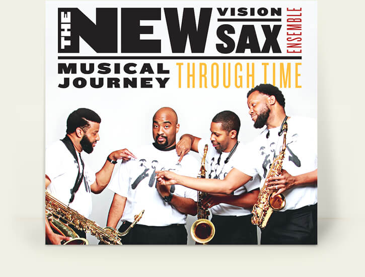 The New Vision Sax Ensemble – Musical Journey Through Time Custom Album Cover Design