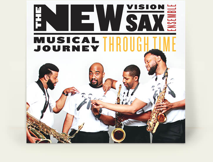 Musical Journey Through Time Custom Album Cover Design The New Vision Sax Ensemble – Musical Journey Through Time Custom Album Cover Design