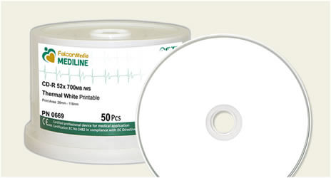 Falcon White Thermal, Medical Grade DVD-Rs Falcon White Thermal, Medical Grade DVD-Rs
