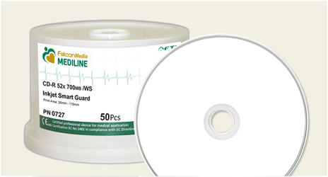 Falcon White Inkjet, Medical Grade CD-Rs