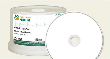 Falcon White Inkjet, Medical Grade DVD-Rs Falcon White Inkjet, Medical Grade DVD-Rs