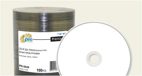 Falcon White Inkjet Full Coverage Diamond CD-Rs