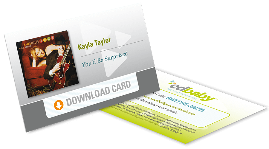 Download cards can be added to your order during the quote process Music download cards