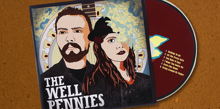 The Well Pennies custom printed CD sleeve A custom printed CD sleeve by Disc Makers