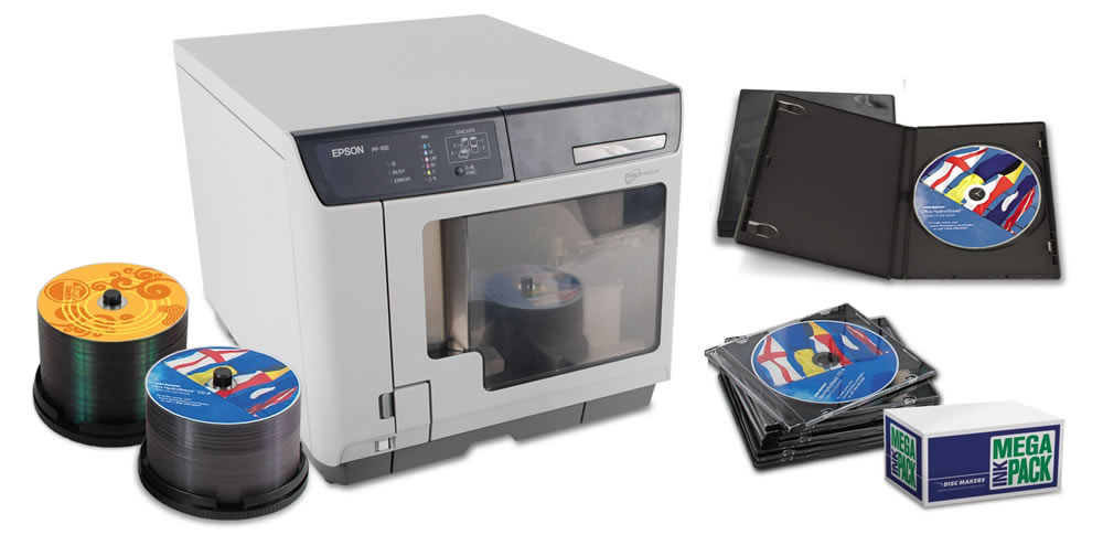 For larger scale duplication, the Producer Bundle is the perfect choice Epson Discproducer automated CD/DVD Duplicator bundle