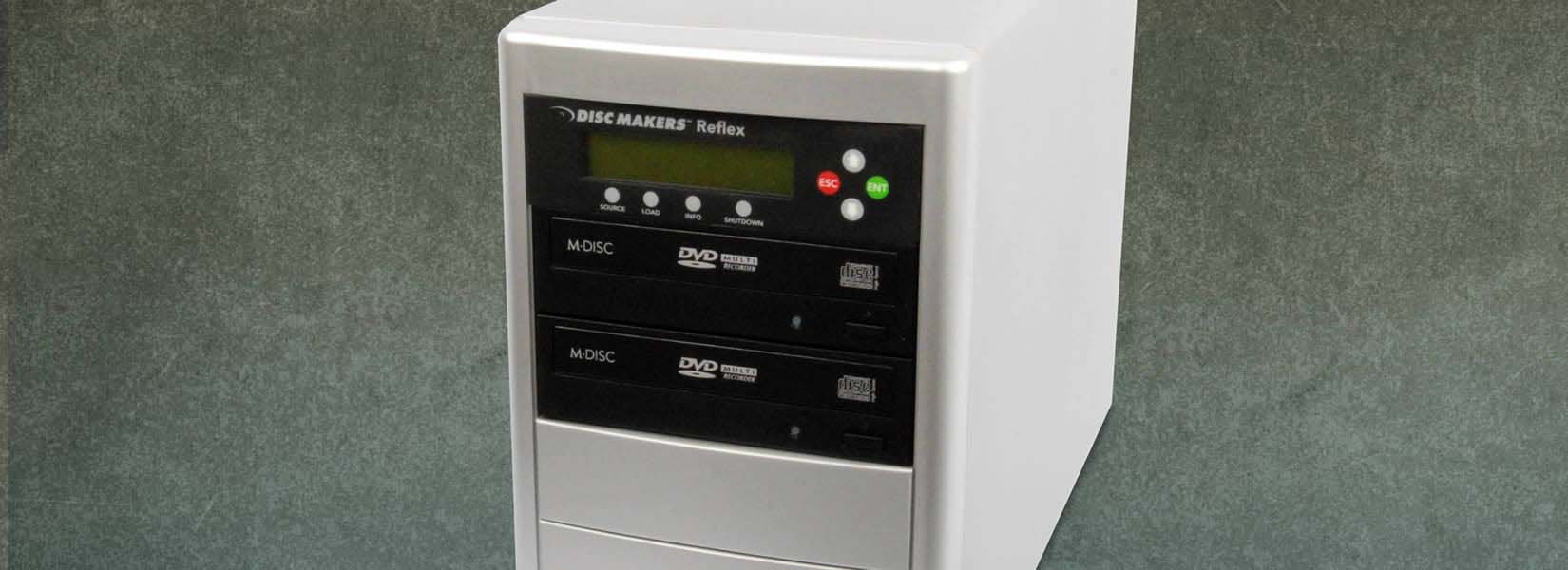 Burn up to 31 discs per hour with the Reflex2 CD/DVD Duplicator 1 to 2 Target CD/DVD Duplicator