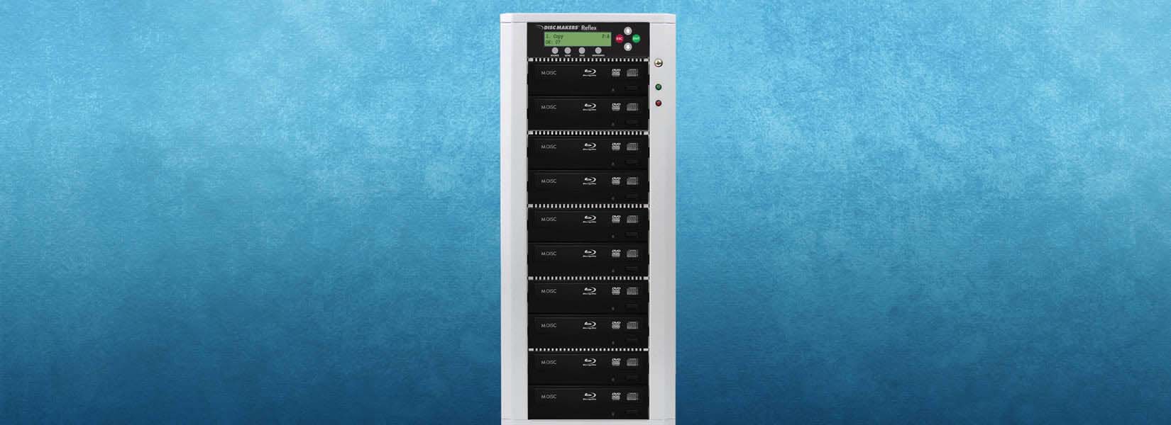 Duplicate Blu-rays, DVDs, and CDs at blazingly fast speeds with the ReflexBlu10 Blu-ray Duplicator 10-Disc ReflexBlu10 Blu-ray Duplicator