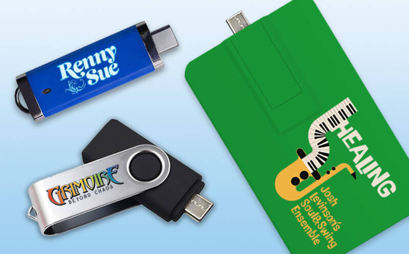 USB-C flash drive music cards for album distribution