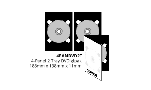 4 Panel DVDigipak 2 Trays (4PANDVD2T)