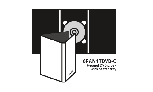 6 Panel DVD Digipak Center Tray (6PAN1TDVD-C)