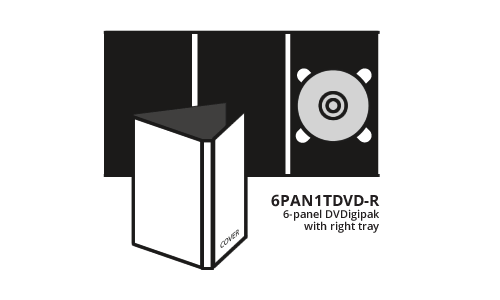 6 Panel DVD Digipak Right Tray (6PAN1TDVD-R)