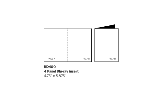4 Panel Blu-ray insert (BD400)
