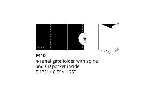 4-Panel Gate Folder with CD Pocket and Spine Inside (F410)