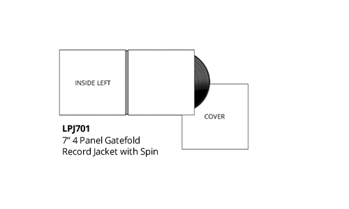 7” 4 Panel Gatefold Record Jacket with Spine (LPJ701)