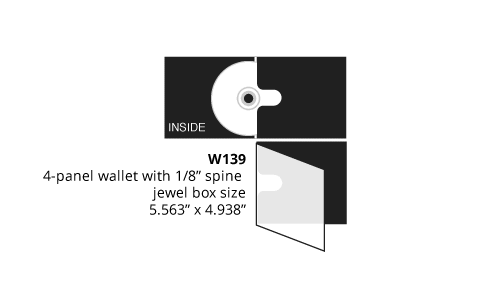 4 Panel Eco-Wallet w/ Spine. Jewel Box Size (W139)