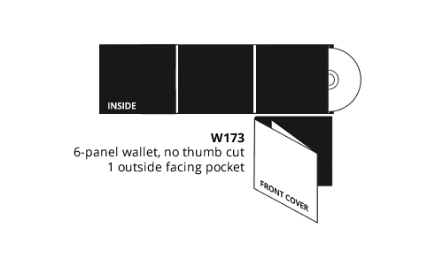 6 Panel Eco-Wallet - No Thumb Cut, 1 Outside Facing Pocket (W173)