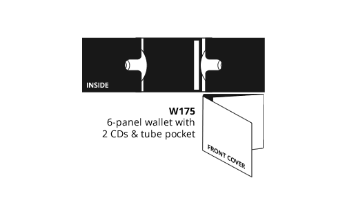 6 Panel Eco-Wallet - 2 CDs w/tube pocket for thick booklet (W175)