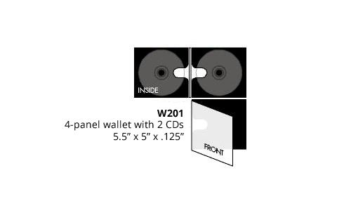 4 Panel Eco-Wallet w/ 2 CDs (W201)