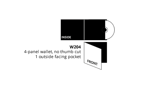 4 Panel Eco-Wallet - No Thumb Cut, 1 Outside Facing Pocket (W204)